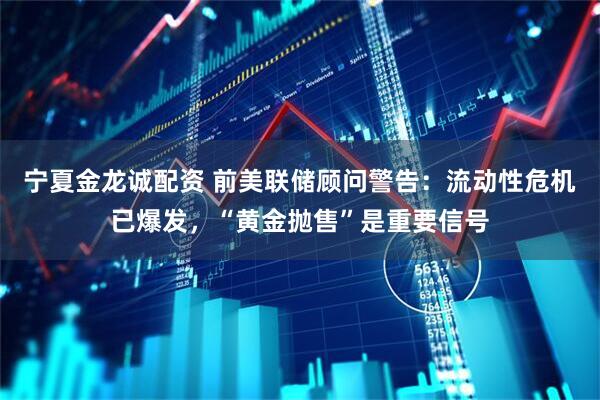 宁夏金龙诚配资 前美联储顾问警告：流动性危机已爆发，“黄金抛售”是重要信号